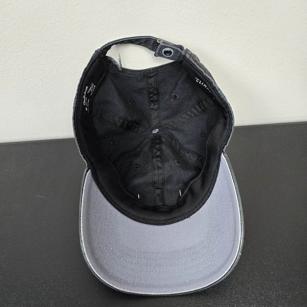 Adidas Hat Cap Mens Strap Back Black Climalite Three Stripe Life Logo Sports Run